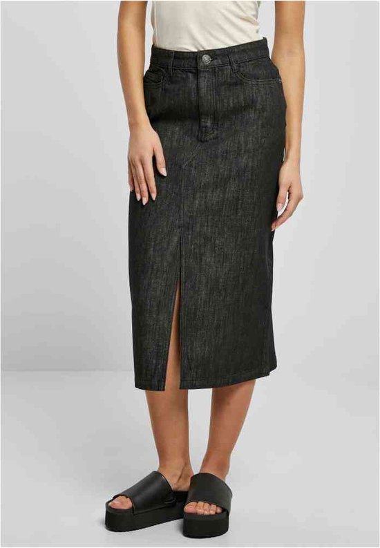Denim rok met gebleekte look voor dames in Blauw