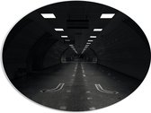 PVC Schuimplaat Ovaal - Tunnel - Zwart Wit - 68x51 cm Foto op Ovaal (Met Ophangsysteem)