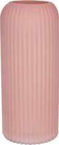 Bellatio Design Bloemenvaas - oud roze - matglas - D9 x H20 cm - vaas