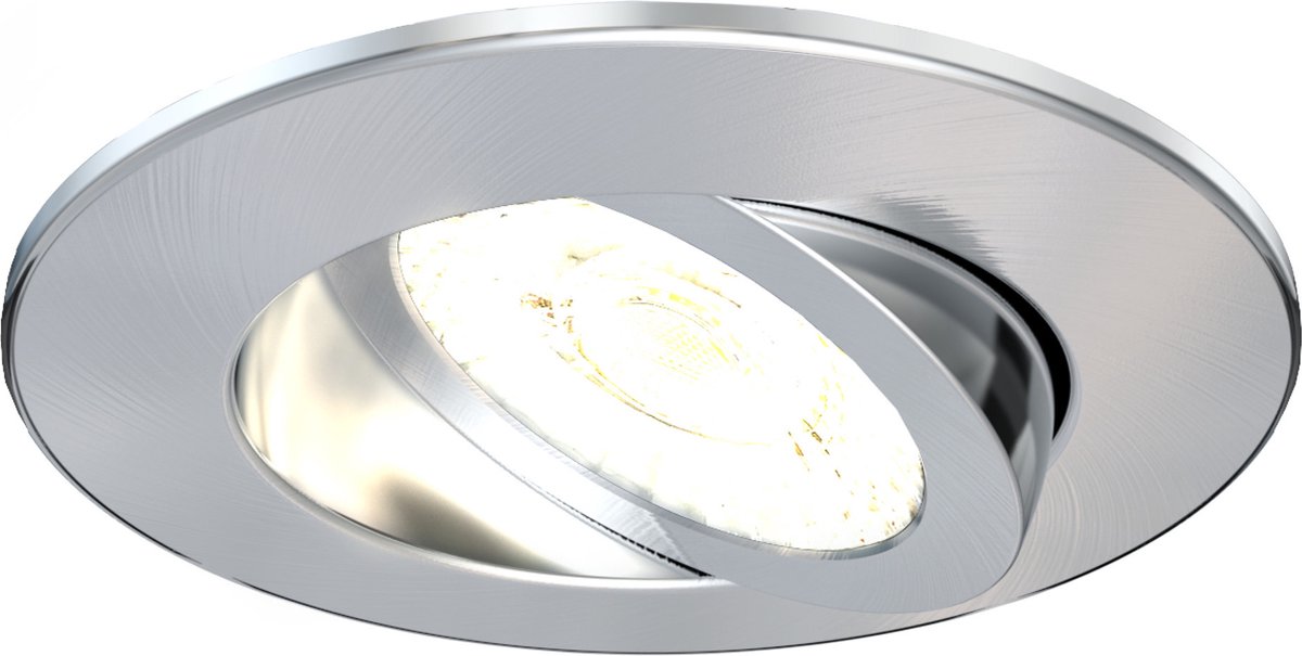 Ledvion - LED Inbouwspot - RVS - Dimbaar - 5W - IP65 - CCT - COB - Ø75mm
