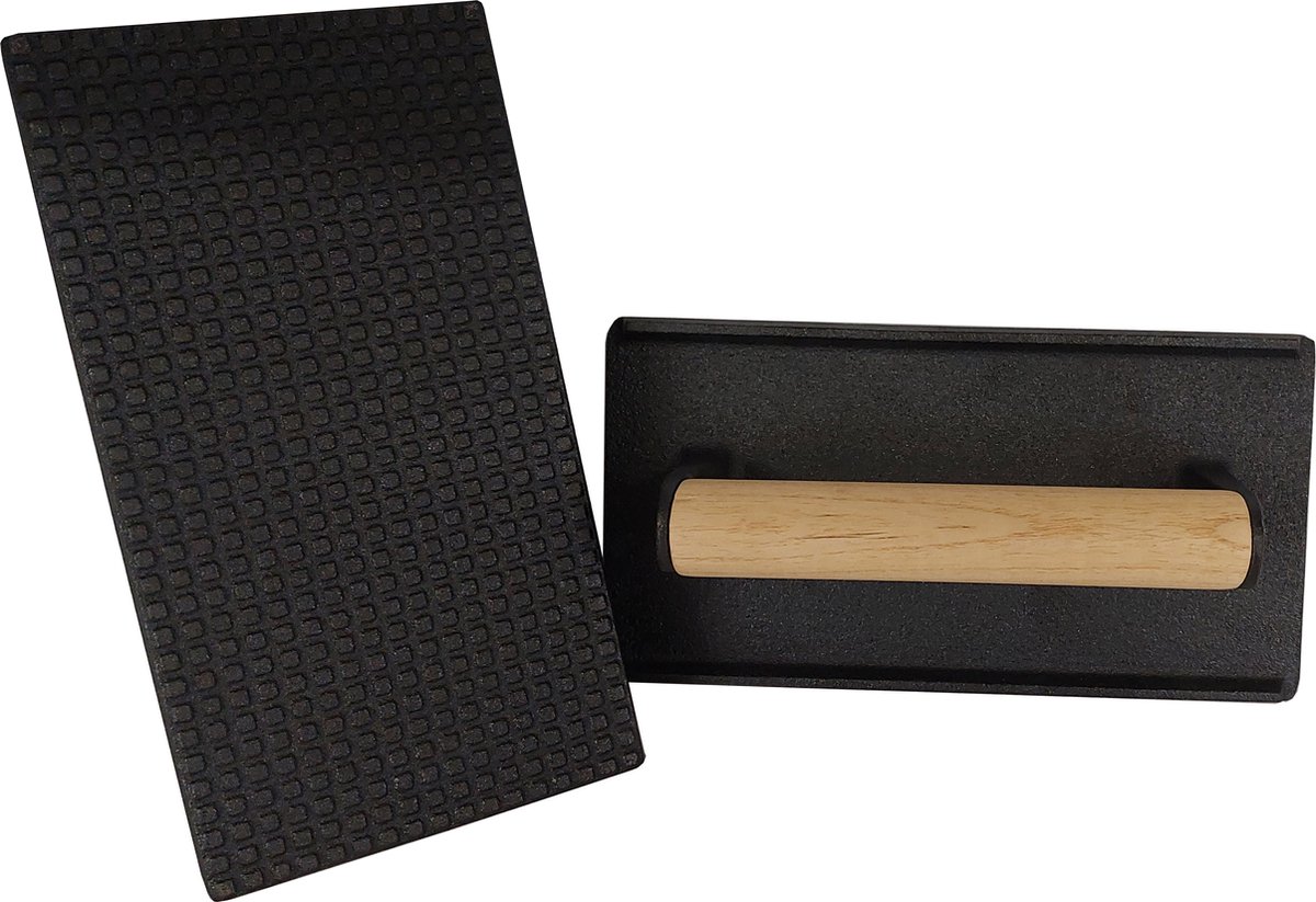 Grillpers gietijzer 22x11x7,5 cm - 1 kg