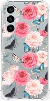 Telefoonhoesje Geschikt voor Samsung Galaxy A54 Silicone Case met transparante rand Butterfly Roses