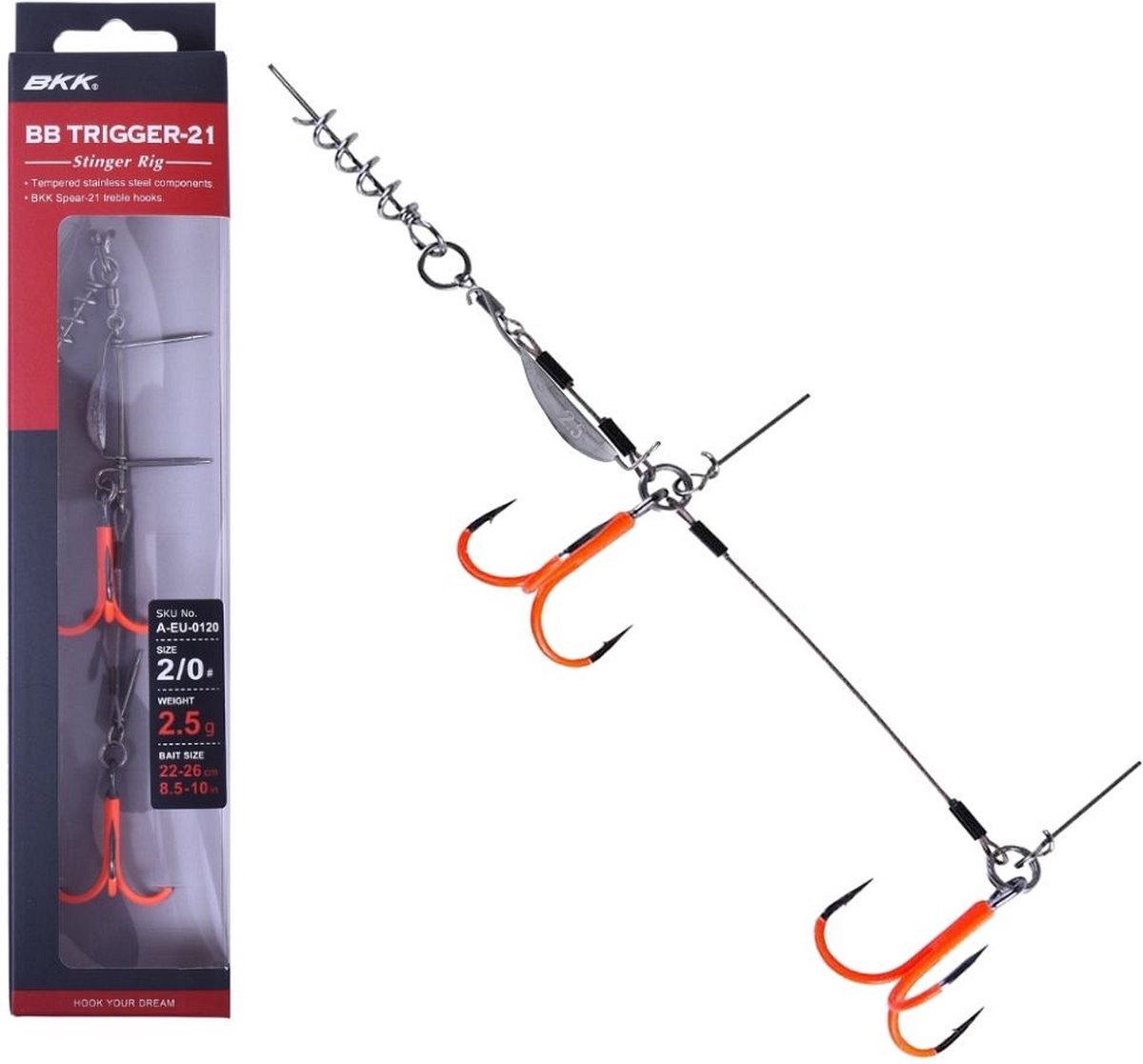 BKK - Trigger-21 - Stinger Rig - UVO - Maat 4/0 - Perfect voor shads
