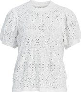 Object Objfeodora S/s Top Tops & T-shirts Dames - Shirt - Wit - Maat L
