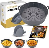 Gluxury Airfryer Siliconen Tray - Réutilisable - Accessoire pour friteuse à air chaud - Ustensiles de cuisson en silicone pour friteuse à air chaud - Panier Airfryer - Papier cuisson Airfryer - Pour Airfryer XL et XXL - 19 cm