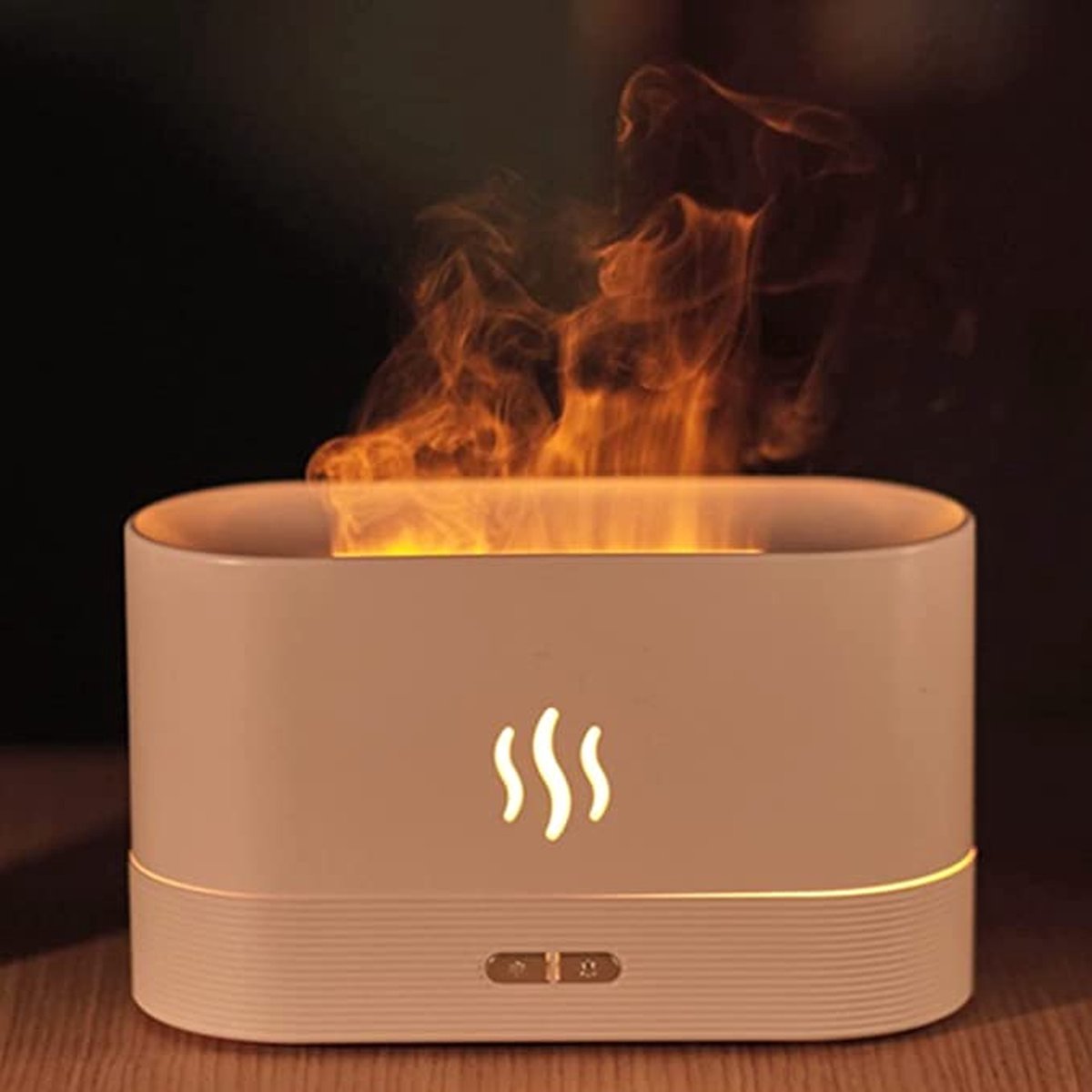 Goedkoopste Aromadiffuser - Flame Light Effect - Luchtbevochtiger - Nachtlamp - Multifunctioneel – Wit