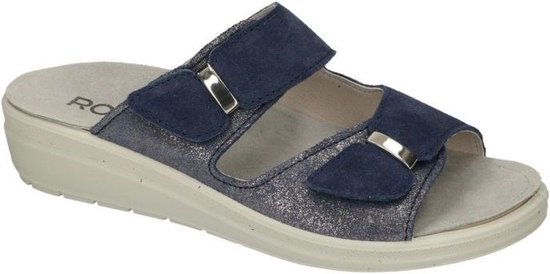 Rohde -Dames - blauw donker - slippers & muiltjes - maat 37