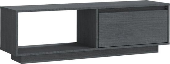 vidaXL - Tv-meubel - 110x30x33,5 - cm - massief - grenenhout - grijs