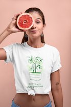 Shirt - Recycle & grow your own food - Wurban Wear | Grappig shirt | Vegan | Unisex tshirt | Dieren | Dierenvriend | Vegan kookboek | Wit