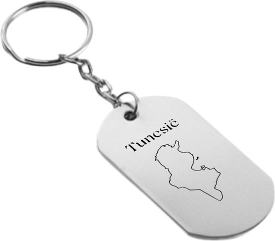 Tunesië sleutelhanger - gift - geschenk - kado - cadeau - verassing - verjaardag - feestdag - vlag - Afrika - Maghreb - Arabisch - Tunis - Bab El Bahr - Ribat - Djerbahood - Chenini