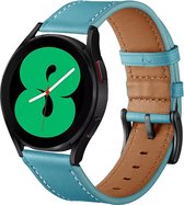 By Qubix - Geschikt voor Garmin bandje - Geschikt voor Garmin Venu / Sq / Sq2 / 2 plus - lederen bandje - Blauw - Smartwatch bandje 20mm