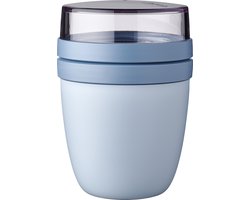 Mepal Lunchpot - 500 + 200 ml - Yoghurt en Muesli beker to go - Geschikt voor vriezer, magnetron en vaatwasser - Ellipse - Nordic blue