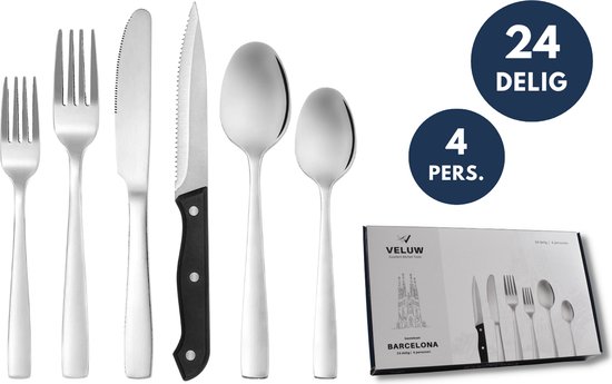 Bestekset RVS 24-delig voor 6 personen - Zilver