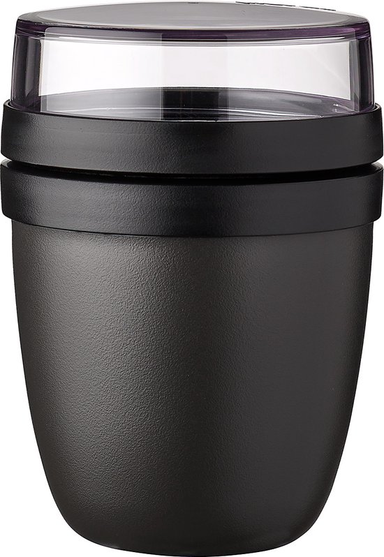 Foto: Mepal lunchpot mini 300 ml 120 ml yoghurt en muesli beker to go ellipse nordic black