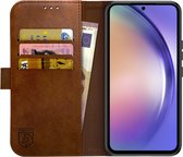 Rosso Element Book Case Wallet Hoesje Geschikt voor Samsung Galaxy A54 | Portemonnee | 3 Pasjes | Magneetsluiting | Stand Functie | Bruin