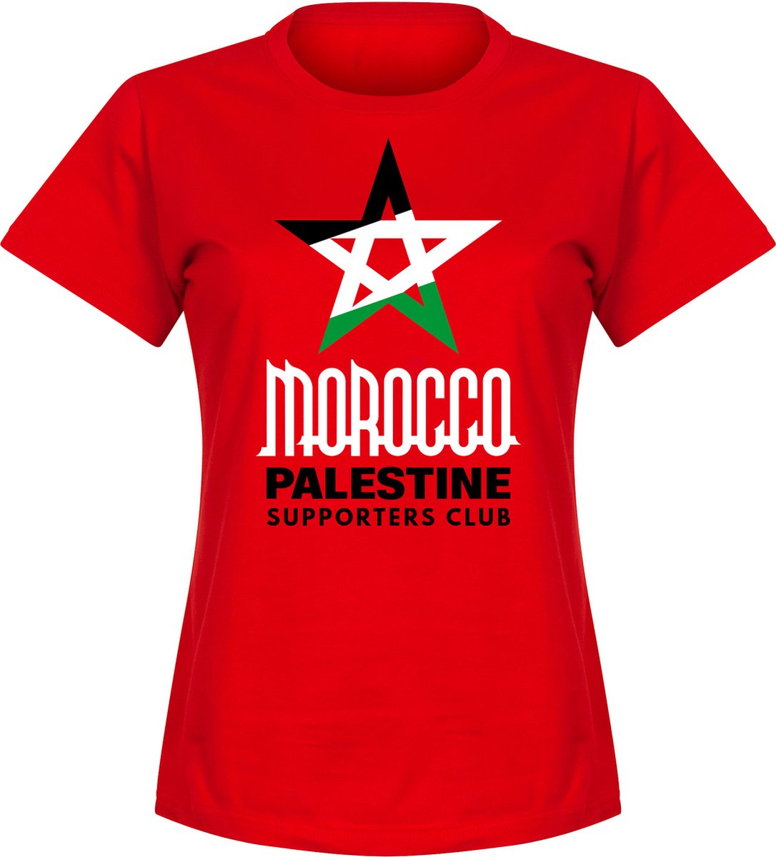 Marokko Palestina Supporters Club Dames T-Shirt - Rood - S