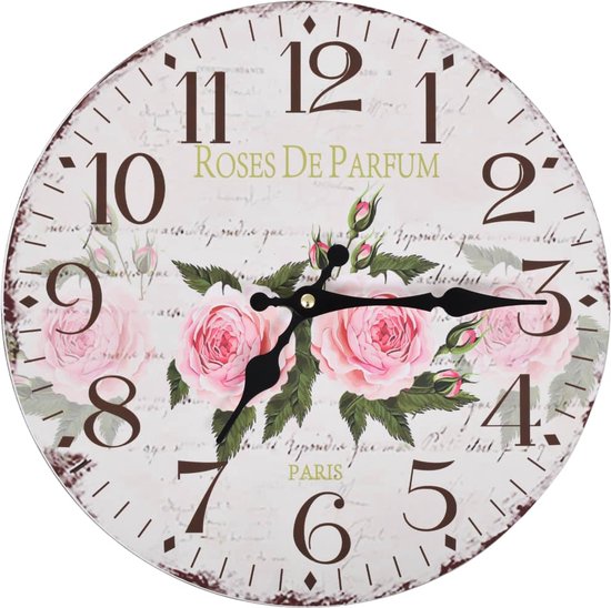vidaXL Horloge de vidaXL de style vintage 30 cm Floral
