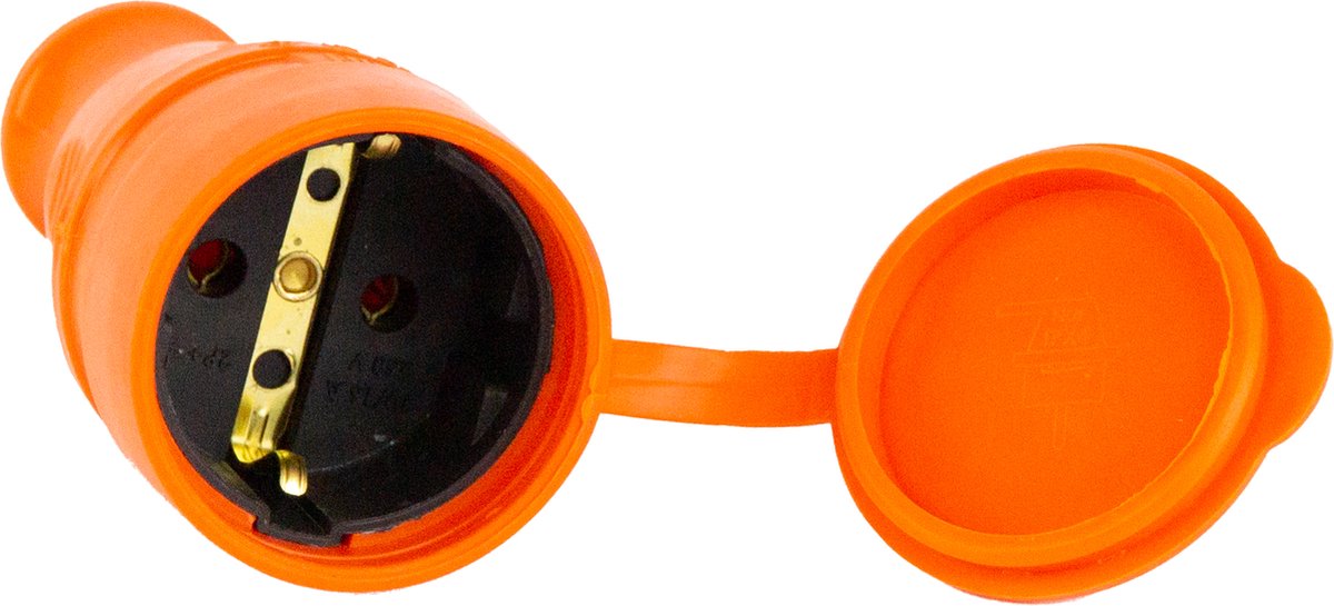 Set van 6 paar Schuko stekkers: 250 V 16 A IP54 2-polige rubberen geaarde contactstekker met knikbescherming, waterdicht Schuko stopcontact voor buiten geschikt voor buiten
