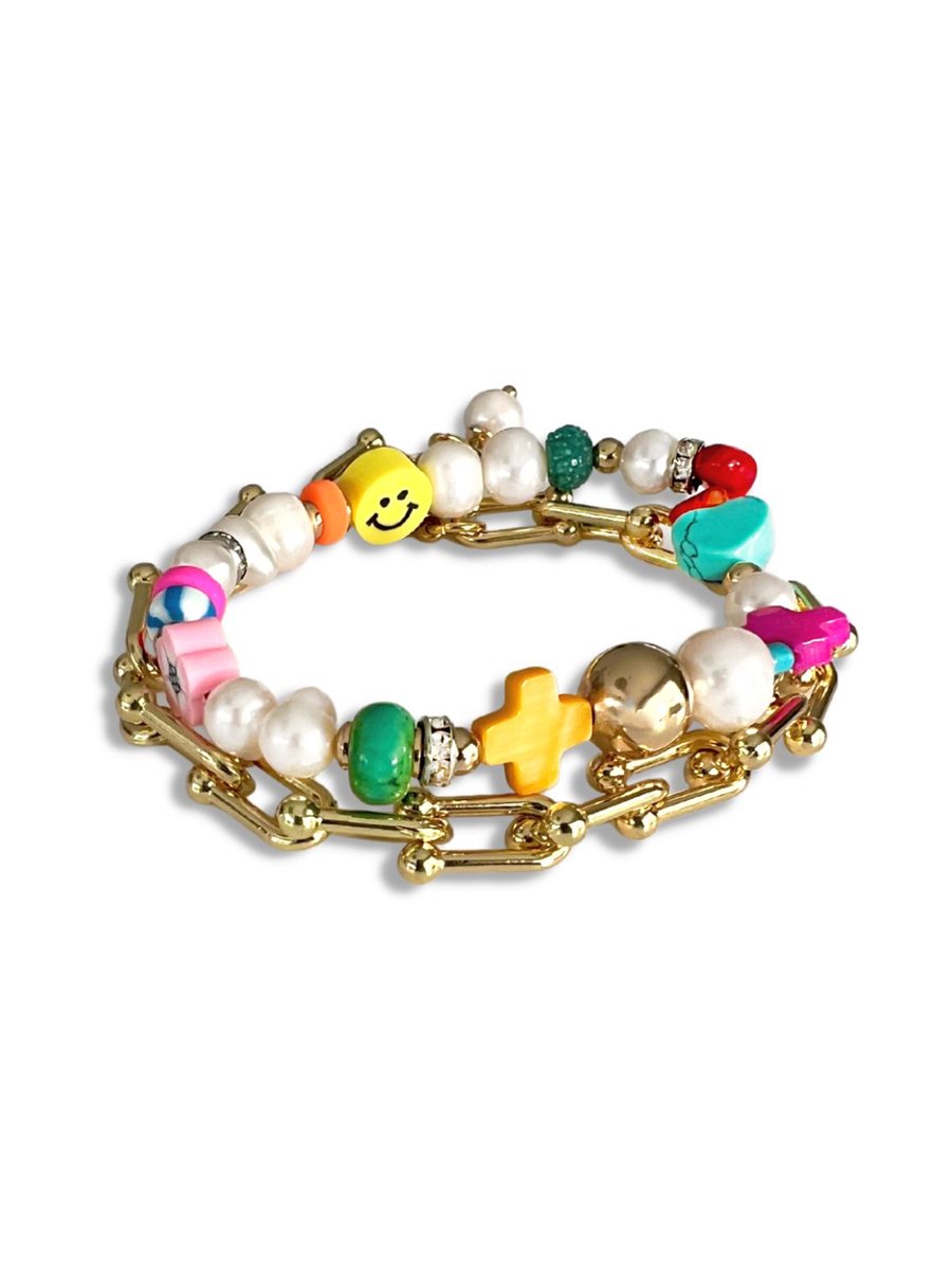 Zatthu Jewelry - N23SS626 - Leen armband set van 2 multicolor