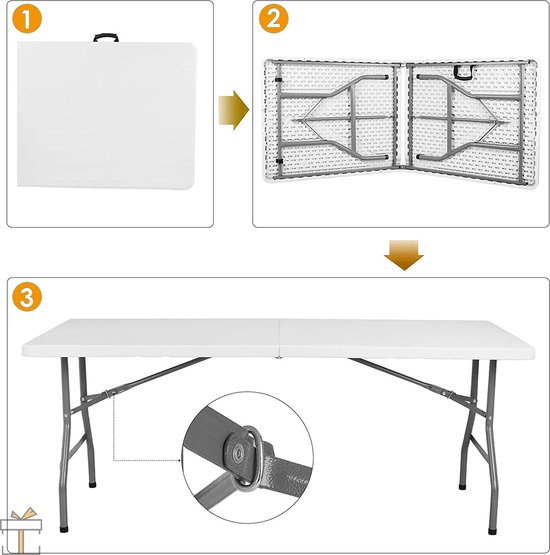Happyment Camping klaptafel - 4 personen - Inklapbaar - Picknicktafel - Kinderen & volwassenen — afbeelding 5