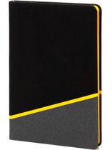 Carnet Papacasso - Carnet A5 de Luxe - Fait à la main - Hardcover en cuir Premium - Ligné - Jaune