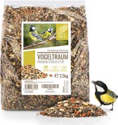 Wildtier Herz® - Vogeltraum Premium vogelvoer zonder tarwe voor wilde vogels - Voer voor elk seizoen - Zonnebloempitten - Strooivoer, vet voer (2,5kg)