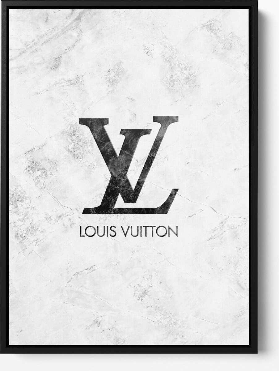 Peinture sur toile de Luxe Louis Vuitton avec cadre de cuisson noir, 50 x  70 cm
