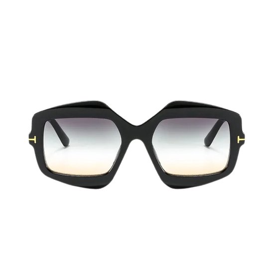 Locs zonnebril poker rap rapper mode stad gekleed vrouwen mannen 8LOC91105-BK, Glanzend Zwart Frame Grijze Lens