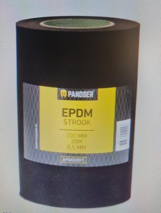 EPDM rubber stroken UVbestendig 20m 150x0,5mm 3m2 bol
