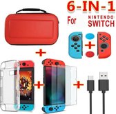 Hoes hardcase 6in1 pakket rood geschikt voor Nintendo Switch