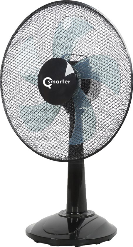 Tafelventilator Qsmarter Qfan T – 42 cm, 45W, 3 snelheden, stil, compact, metalen behuizing, draagbaar