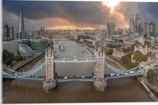 Acrylglas - Uitzicht op Gebouwen waaronder Big Ben in Londen, Verenigd Koninkrijk - 60x40 cm Foto op Acrylglas (Met Ophangsysteem)