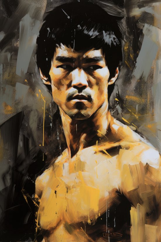 Film Poster - Bruce Lee Poster - Hoge Kwaliteit - Abstract Portret - Kung fu Poster - 51x71cm - Geschikt om in te lijsten