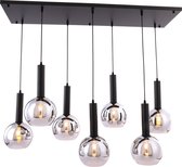Hanglamp Bulbs 7 lichts - smoke spiegel 20cm doorsnede glazen Bollamp -  zwart... | bol.com