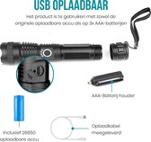 Zaklamp - Zaklantaarn - Militaire zaklamp - Life Hammer - Outdoor - Beveiliging - Kamperen - LED - USB - Accu - Dimbaar - Waterdicht