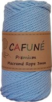 Cafuné Premium Macramé Triple torsion -3 mm - Bleu Clair - 65m - 250gr. - Coton recyclé