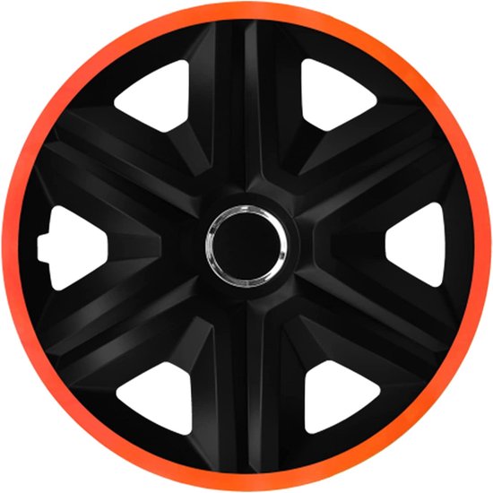 Auto Accessoires 16 Zoll RKK15 Premium Line (Schwarz) Radkappen/Radzierblenden 4 Stück Zwarte Wieldoppen Set