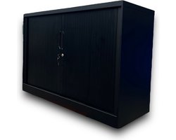 Nieuwe archiefkast/roldeurkast (staal) mat zwart (80x120x45) – Incl. slot