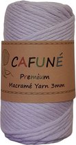 Cafuné Macrame Garen Premium-Lila-3mm-70 meter-Single Twist-Uitkambaar-Gerecycled katoen-koord