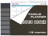MGPcards - Familieplanner 2024 - 1 juli 2023 t/m 31 dec 2024 - Week begint op Maandag -6 Namen- 18 Maanden - Antraciet