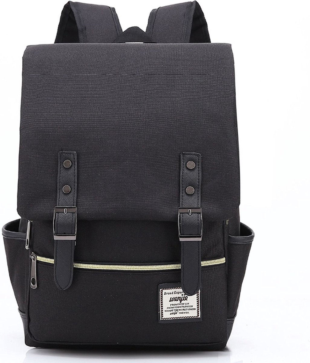 Vermanto Rugtas - Rugzak - 25 Liter - Boekentas - Laptop - School - Boekentas - Heren - Dames - Zwart