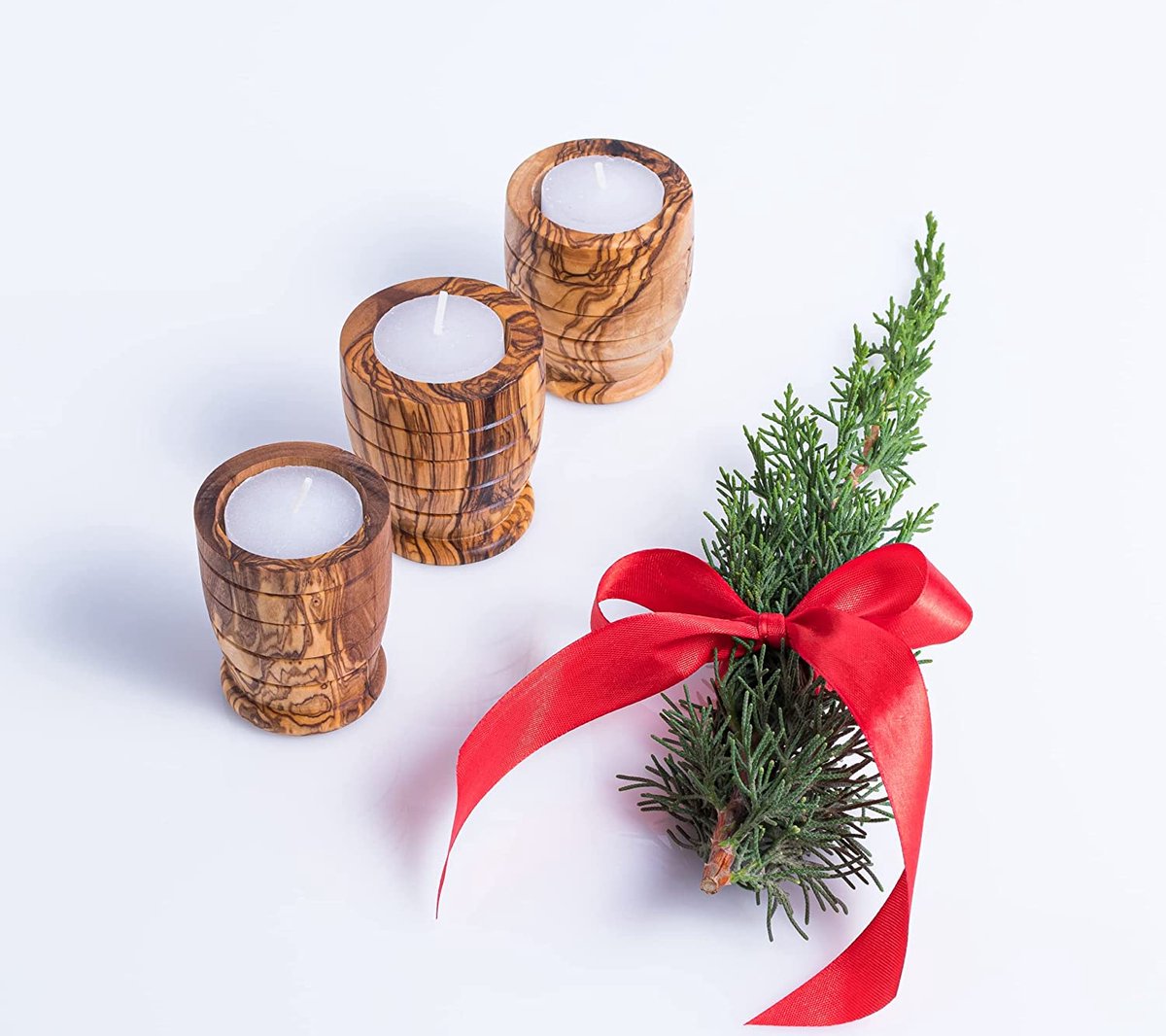 Lot De 2 Photophores De Noël En Bois – Bougeoirs Décoratifs Motifs étoiles Et Sapins, Pour Bougies Chauffe-plat - 10
