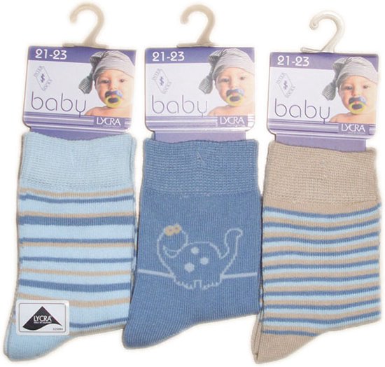Baby / kinder sokjes dino - 24/27 - unisex - 90% katoen - naadloos - 12 PAAR - chaussettes socks
