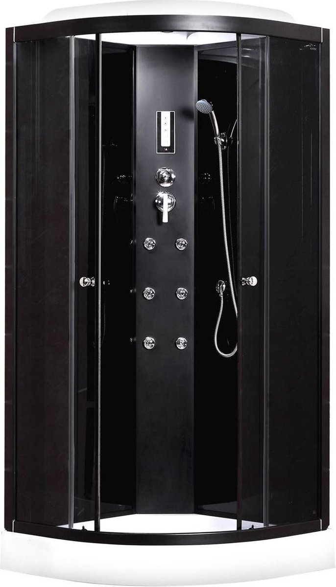 Gesloten douchecabine kwartrond Kerra Ovieda 90x90 zwart