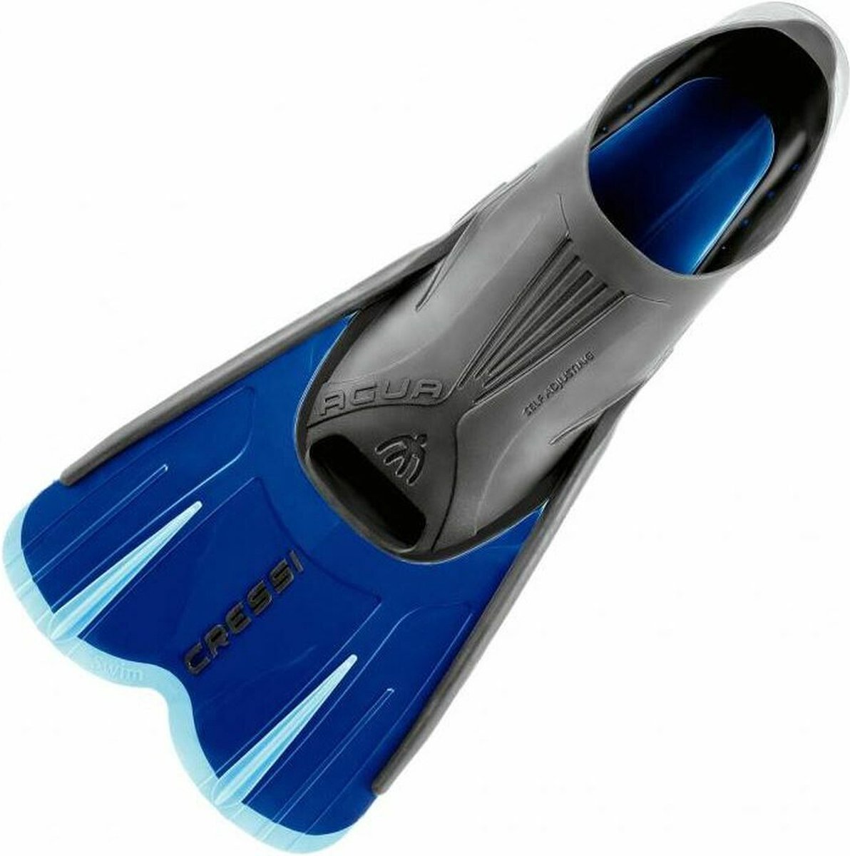 Agua Korte zwemvliezen, snorkel- en zwemvliezen, blauw, 33 B x 34 L