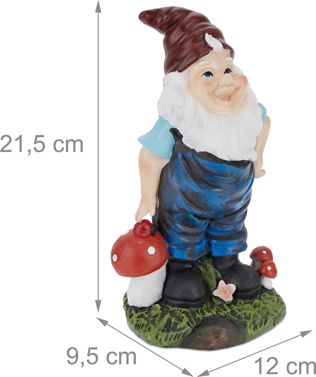 Figurine Nain de jardin Nain au chapeau rouge 20 cm - déco champignon de 12  cm 