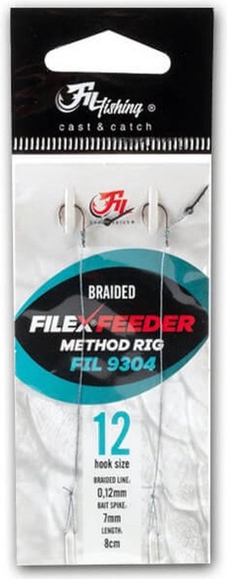 Filex Method Feeder Braided Rig w/ Bait Spike BARBLESS - Haakmaat #10 - 0.12mm - 2 stuks - Method Onderlijn - Fil Fishing