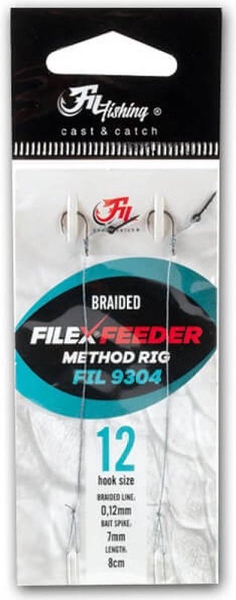 Filex BARBLESS Method Feeder Braided Rig w/ Bait Spike - Haakmaat #10 - 0.12mm - 2 stuks - Method Onderlijn van Filex — afbeelding 3
