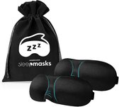 MM Brands Dual Pack Masque de sommeil 3D - Masque pour les yeux Sommeil - Yeux bandés - Masque de sommeil - Pour hommes et femmes - Mousse à mémoire de forme - Y compris les bouchons d'oreille