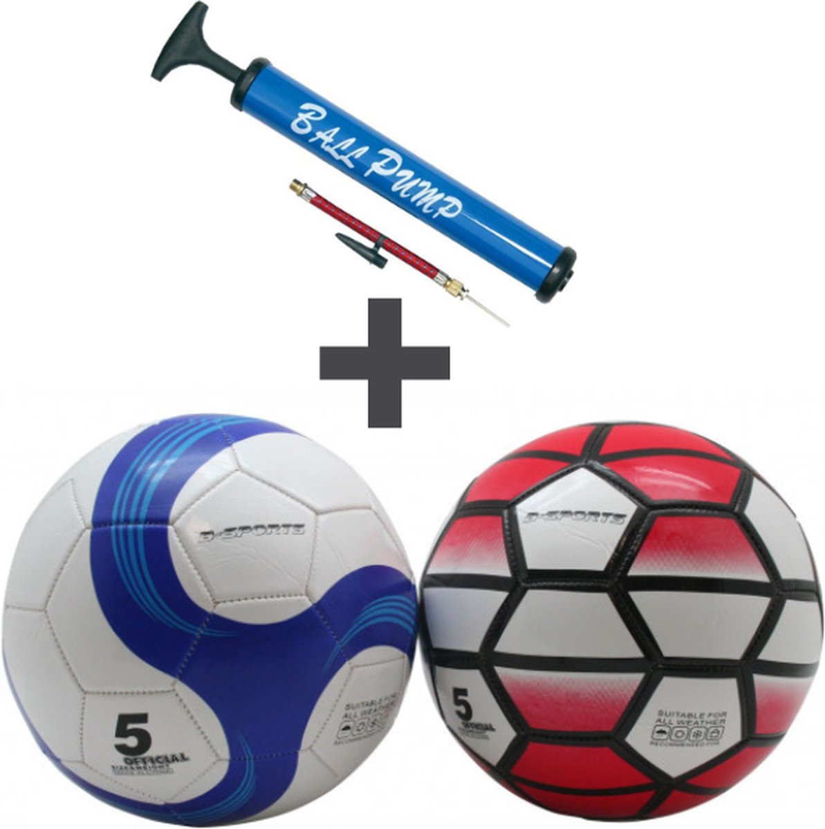 1x Straatvoetbal El Classico Voetbal - Maat 5 met Ballenpomp en naald